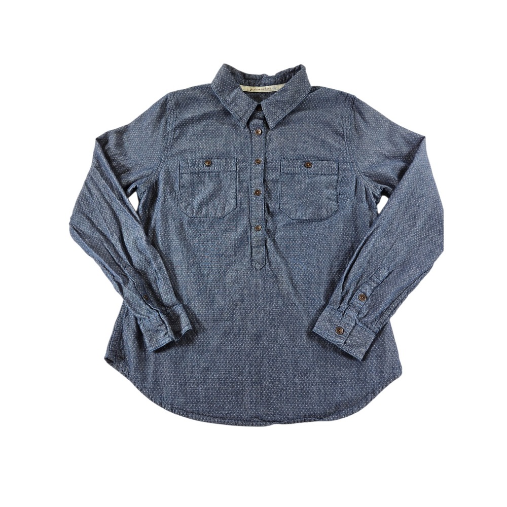 Toms Womens Medium Denim Ditsy Dot Shirt Blue